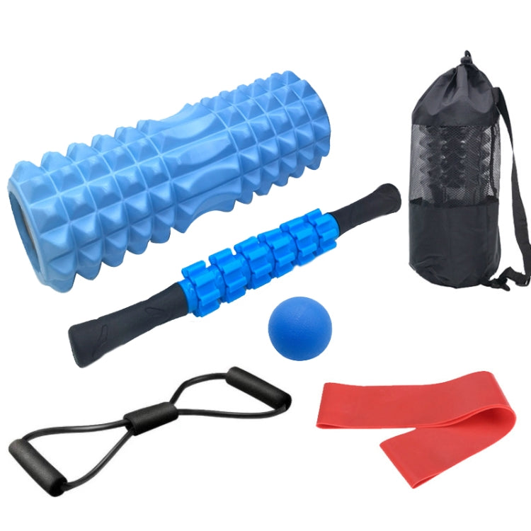 Crescent Hollow Foam Roller Yoga Column Set Fitness Muscle Relaxation Massager Set, 5pcs/set, 6pcs/set – Wear-resistant 6pcs set 45cm Blue