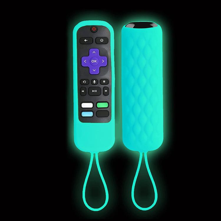 For TCL Roku 3600R/3900/Voice RCAL7R 2pcs Remote Control Silicone Case – Drop Protection, Non-slip Luminous Blue
