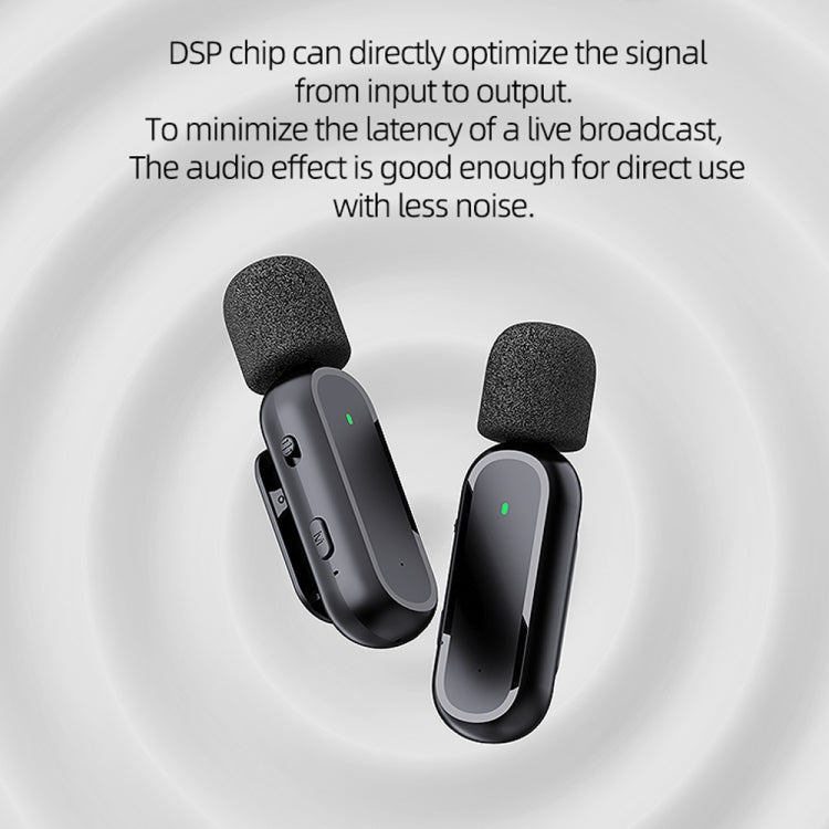 Wireless Lavalier Microphone With Charging Box Noise Reduction Video Record Mic,Spec:, K63 One To Two Type-C Interface, K63 One To Two 8 Pin Interface, K61 One To One Type-C Interface, K61 One To One 8 Pin Interface