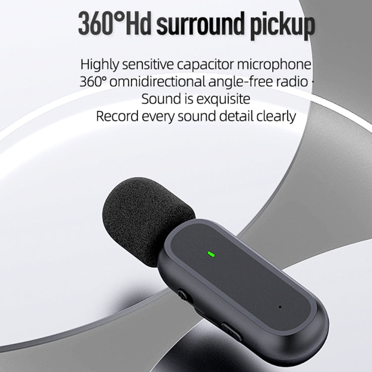 Wireless Lavalier Microphone With Charging Box Noise Reduction Video Record Mic,Spec:, K63 One To Two Type-C Interface, K63 One To Two 8 Pin Interface, K61 One To One Type-C Interface, K61 One To One 8 Pin Interface