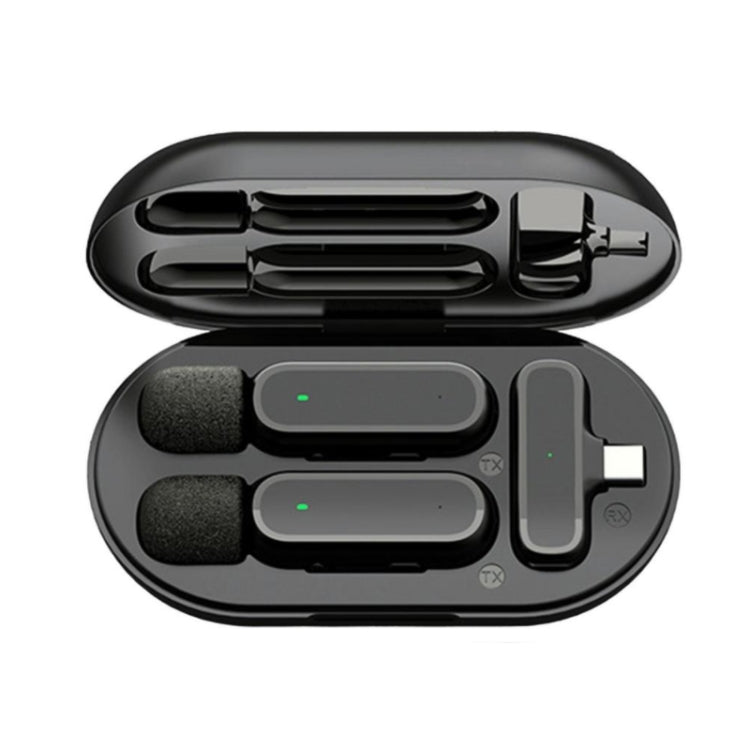 Wireless Lavalier Microphone With Charging Box Noise Reduction Video Record Mic,Spec:, K63 One To Two Type-C Interface, K63 One To Two 8 Pin Interface, K61 One To One Type-C Interface, K61 One To One 8 Pin Interface K63 One To Two Type-C Interface