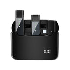 Digital Display Wireless Lavalier Microphone With Charging Compartment,Spec:, S16-S One To Two Black USB-C/Type-C Interface, S16-S One To Two Black 8 Pin Interface S16-S One To Two Black USB-C Type-C Interface