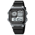 SKMEI 1998 Transparent Shell Ice Sensor Outdoor Sports Waterproof Multi-function Watch, 1998 Black, 1998 White 1998 White White