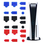 For PS5 2sets 7pcs/Set Dust Plug Silicone Dust Protector Anti-Dust Cover, White, Red, Blue, Black – Durable Build, Easy to Use