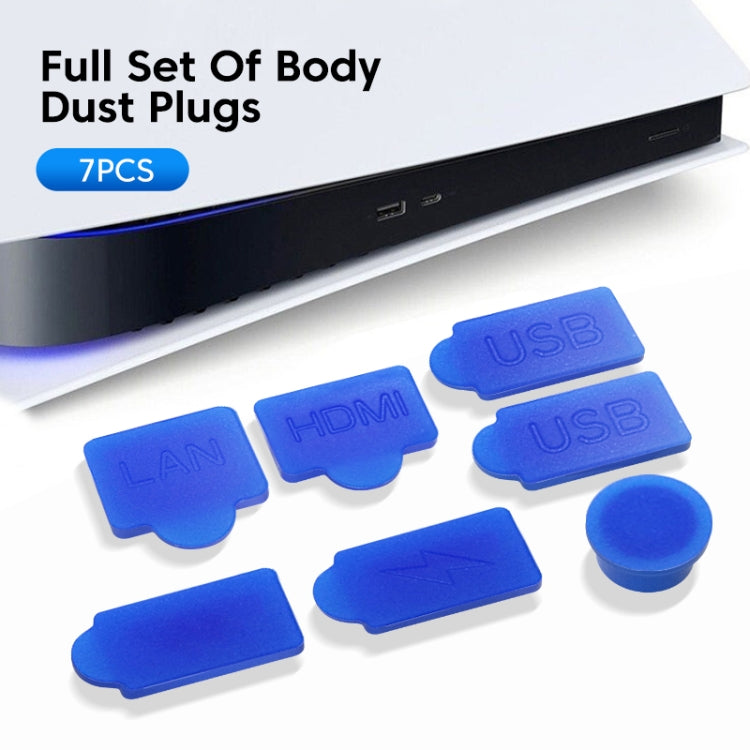 For PS5 2sets 7pcs/Set Dust Plug Silicone Dust Protector Anti-Dust Cover, White, Red, Blue, Black – Durable Build, Easy to Use