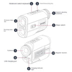 PGM JQ015 IP54 Waterproof Golf Laser Distance Meter Telescope, Measuring Distance: 400m, Measuring Distance: 600m(White)
