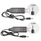 10pcs 3.7V IC Circuit Protection Lithium Battery USB Straight Head Charging Cable, 2.0mm, 3.5mm, 5.5mm – TPU