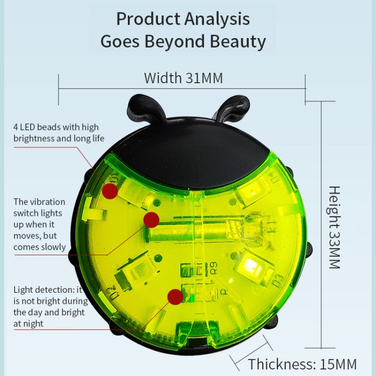 Ladybug Wheel Light Children Balance Bike Bicycle Hub Light, Smart Red, Smart Green, Smart Blue, Manual Red, Manual Green, Manual Blue, Manual Transparent – Waterproof