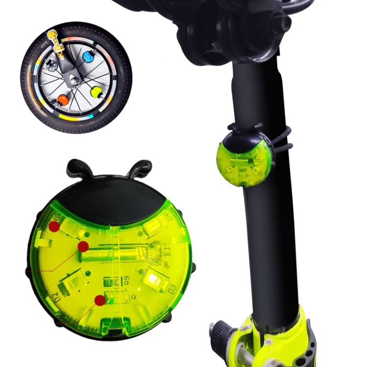 Ladybug Wheel Light Children Balance Bike Bicycle Hub Light, Smart Red, Smart Green, Smart Blue, Manual Red, Manual Green, Manual Blue, Manual Transparent – Waterproof Smart Green