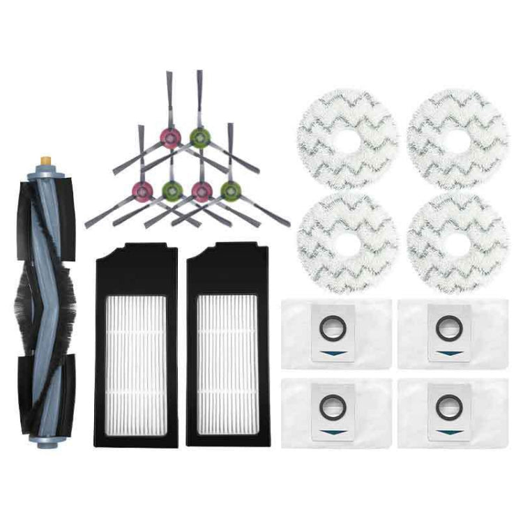 1pc Dust Box For ECOVACS X1 ONMI / X1 TURBO Vacuum Cleaner Accessories, 14 In 1 Set, 1pc Main Brush, 2pairs Side brush, 2pcs Filter, 1pc Main Brush Cover, 2pcs Dust Bag, 1pc Dust Box 14 In 1 Set
