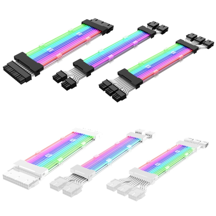 5V ARGB Neon Color Line, 24pin Motherboard Power Supply Light Wire Black, Double 8pin Graphics Card Power Supply Wire Black, 24pin Motherboard Power Supply Light Wire White, Double 8pin Graphics Card Power Supply Wire White – Durable Build, Easy to Use