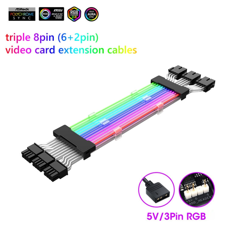 5V ARGB Neon Color Line, 24pin Motherboard Power Supply Light Wire Black, Double 8pin Graphics Card Power Supply Wire Black, 24pin Motherboard Power Supply Light Wire White, Double 8pin Graphics Card Power Supply Wire White – Durable Build, Easy to Use