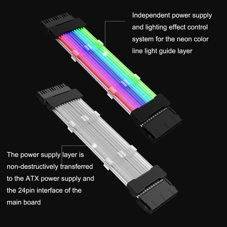 5V ARGB Neon Color Line, 24pin Motherboard Power Supply Light Wire Black, Double 8pin Graphics Card Power Supply Wire Black, 24pin Motherboard Power Supply Light Wire White, Double 8pin Graphics Card Power Supply Wire White – Durable Build, Easy to Use