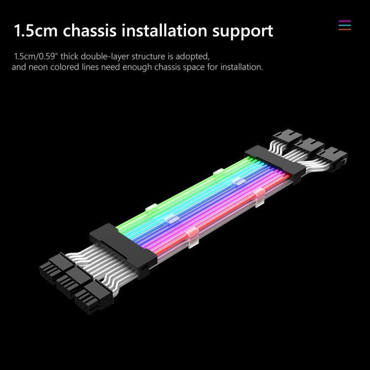 5V ARGB Neon Color Line, 24pin Motherboard Power Supply Light Wire Black, Double 8pin Graphics Card Power Supply Wire Black, 24pin Motherboard Power Supply Light Wire White, Double 8pin Graphics Card Power Supply Wire White – Durable Build, Easy to Use