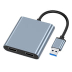 USB 3.0 To Dual HDMI, USB, USB-C / Type-C High Definition Converter 4K USB Same Screen Extender, USB 3.0 To Dual HDMI – Aluminum Alloy, 4K
