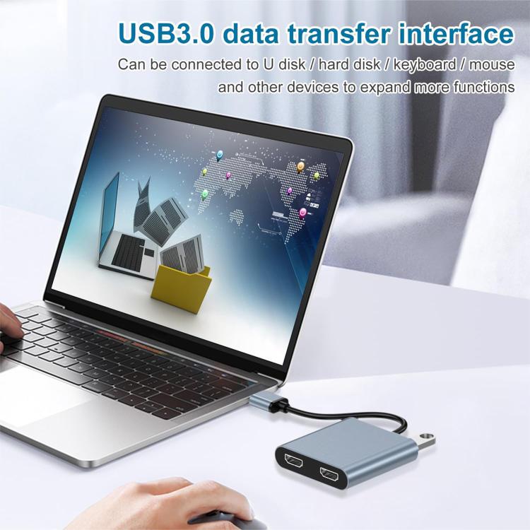 USB 3.0 To Dual HDMI, USB, USB-C / Type-C High Definition Converter 4K USB Same Screen Extender, USB 3.0 To Dual HDMI – Aluminum Alloy, 4K