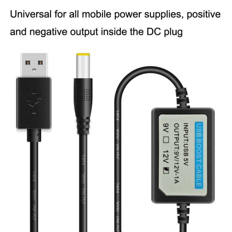 USB Booster Line Mobile Power Cord, 2pcs DC 5V to 9V, 2pcs DC 5V to 12V – TPU