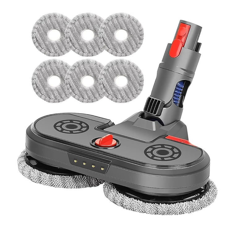 Vacuum Cleaner Electric Mopping Head Integrated Water Tank With 6pcs Rag, For Dyson V7 V8 V10 V11, For Dyson V15 For Dyson V7 V8 V10 V11