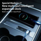 For Tesla Model 3/Y Car T09 Center Console 27W 3-in-1 USB Hub Docking Station, T09