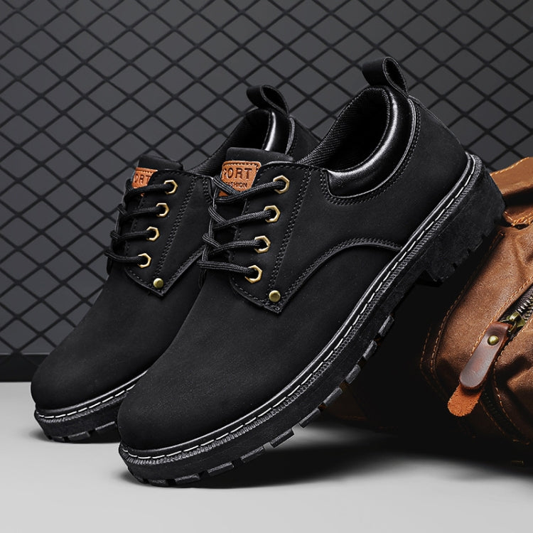 Men Martin Boots Platform Height Increasing Tooling Shoes, 39, 40, 41, 42, 43, 44 – Wear-resistant, Non-slip 43 Black