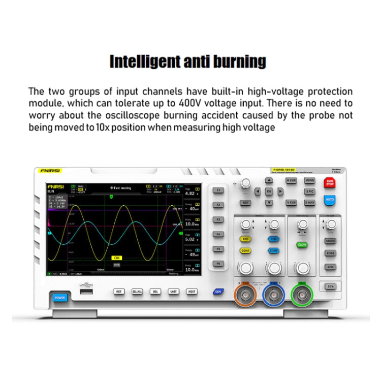 FNIRSI 2 in 1 Dual-channel 100M Bandwidth Digital Oscilloscope 1GS Sampling Signal Generator, US Plug, 1014D, 1014D +P4100 Probe – TPU