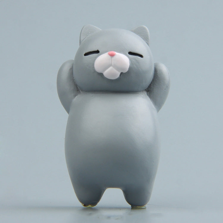 Cartoon Cat Fridge Magnet Resin Ornament Ornament, With Magnetic Sticker, Without Magnetic Sticker – Magnetic Without Magnetic Sticker Gray Cat