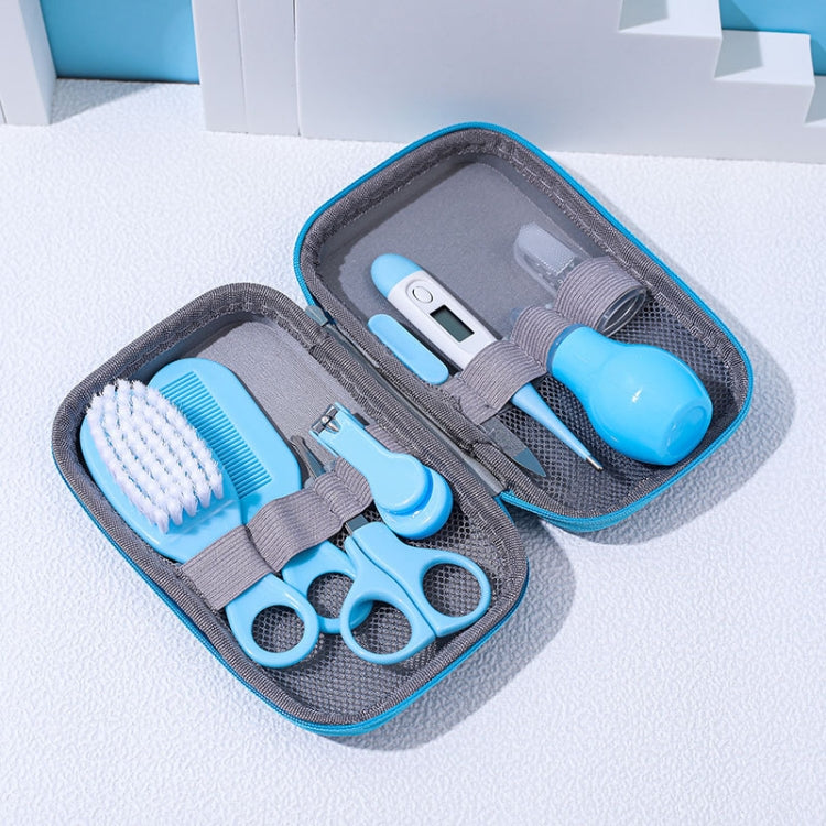JR-6006 8 in 1 EVA Bag Baby Cleaning Care Set Baby Daily Cleaning Kit, Blue, Pink, Yellow Blue