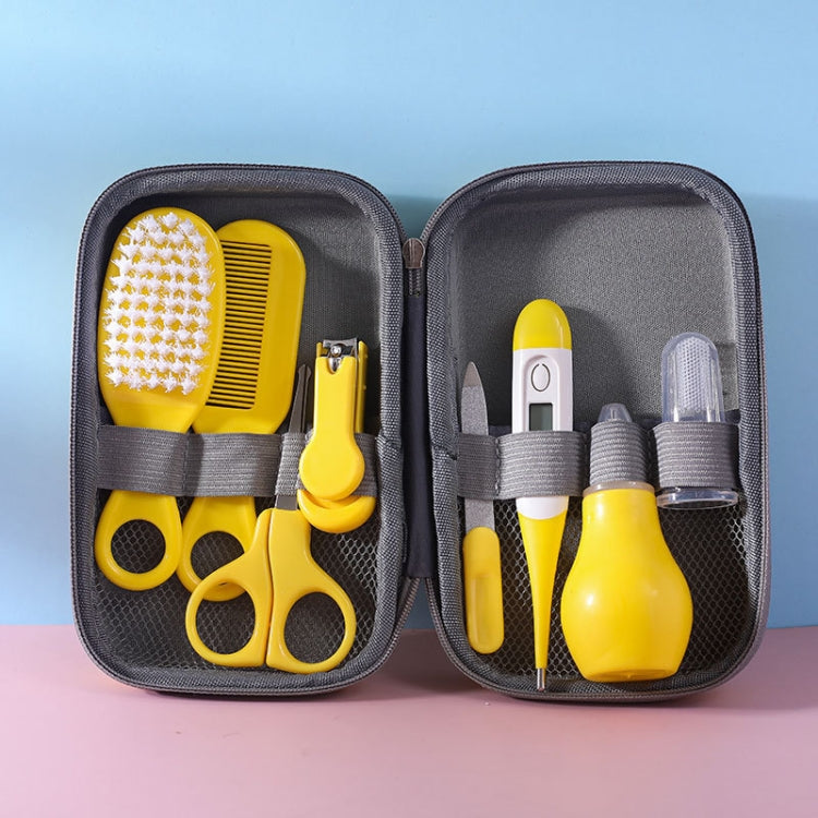 JR-6006 8 in 1 EVA Bag Baby Cleaning Care Set Baby Daily Cleaning Kit, Blue, Pink, Yellow – Durable Build, Easy to Use Yellow
