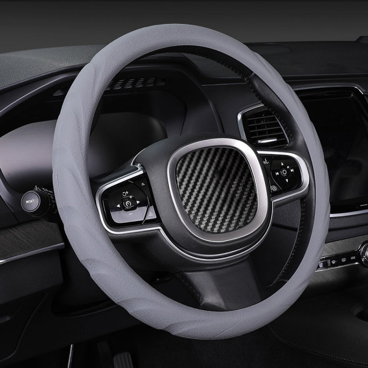 Silicone Non-slip Wear-resistant Steering Wheel Cover, 37-42cm 37-42cm Gray