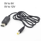 USB Booster Cable Mobile Power Router Power Cord, 2pcs DC 5v to 9v, 2pcs DC 5v to 12v – TPU