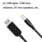 USB Booster Cable Mobile Power Router Power Cord, 2pcs DC 5v to 9v, 2pcs DC 5v to 12v – TPU