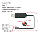 USB Booster Cable Mobile Power Router Power Cord, 2pcs DC 5v to 9v, 2pcs DC 5v to 12v – TPU