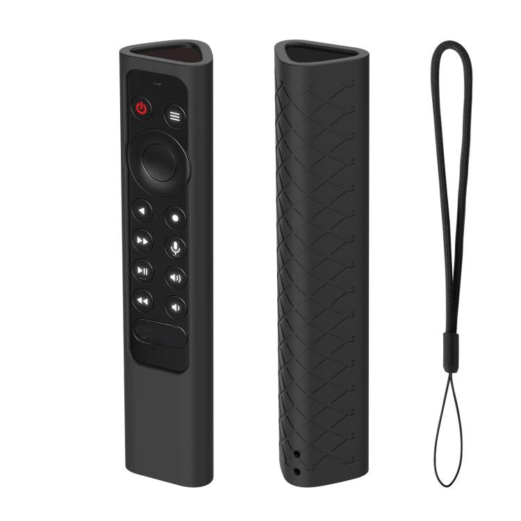 For NVIDIA Shield TV Pro 4K HDR Remote Control Silicone Case With Lanyard, YK010 Black YK010 Black Black