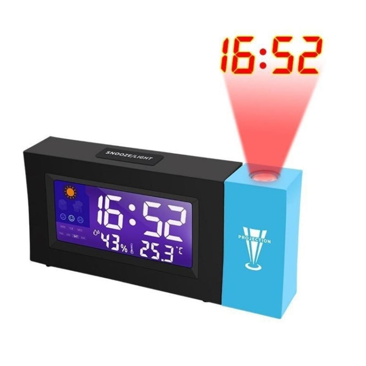 8290 Electronic Colour Screen Weather Clock Weather Forecast Projection Clock Rotatable Digital Clock, Without USB Cable, With USB Cable Without USB Cable