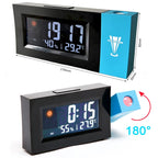 8290 Electronic Colour Screen Weather Clock Weather Forecast Projection Clock Rotatable Digital Clock, Without USB Cable, With USB Cable