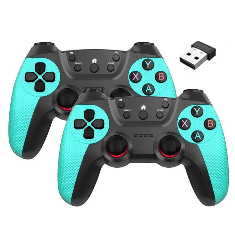 KM-029 2.4G One for Two Doubles Wireless Controller Support PC / Linux / Android / TVbox, KM-029 (Mint Green), KM-029 (Cangling Green), KM-029 (Vitality Orange), KM-029 (Rose Pink), KM-029 (Lemon Yellow), KM-029 (Mountain Blue), KM-029 (Battle Gray) ... KM-029 (Mint Green) Mint Green