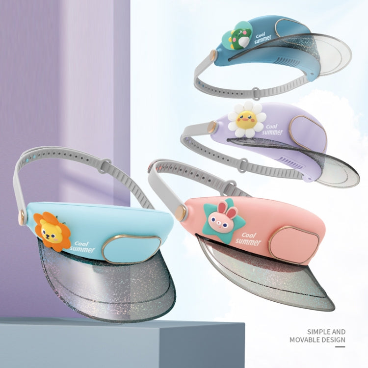 GL130-133 Outdoor Fan Cap Leafless Mute USB Portable Camping Mini Fan, Star Rabbit, Huahua Duck, Love Dragon