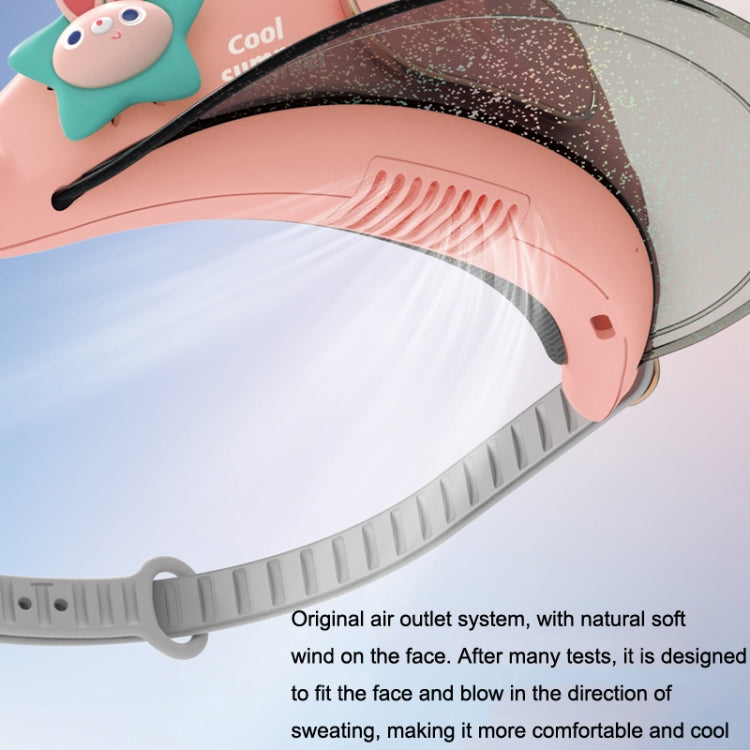 GL130-133 Outdoor Fan Cap Leafless Mute USB Portable Camping Mini Fan, Star Rabbit, Huahua Duck, Love Dragon