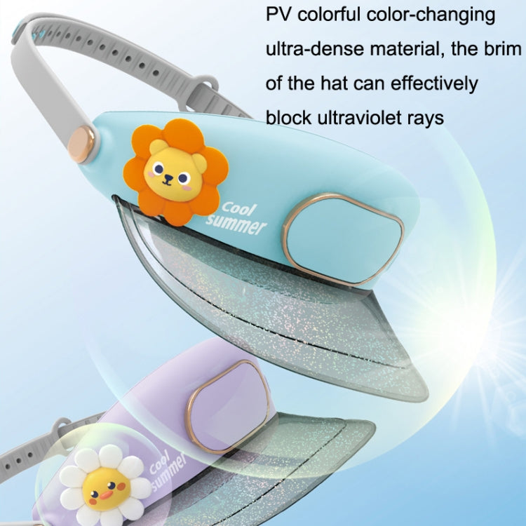 GL130-133 Outdoor Fan Cap Leafless Mute USB Portable Camping Mini Fan, Star Rabbit, Huahua Duck, Love Dragon