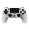 For PS4 Wireless Bluetooth Game Controller With Light Strip Dual Vibration Game Handle, White, Black, Red, Blue, Green, Rose Red, Letter, Line, Fire Ghost, Cartoon, Hulk, Skeleton, Gear, Lightning, Flame, Cloud, Burst, Wood Grain, Star Red             ... White