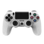 For PS4 Wireless Bluetooth Game Controller With Light Strip Dual Vibration Game Handle, White, Black, Red, Blue, Green, Rose Red, Letter, Line, Fire Ghost, Cartoon, Hulk, Skeleton, Gear, Lightning, Flame, Cloud, Burst, Wood Grain, Star Red             ... White