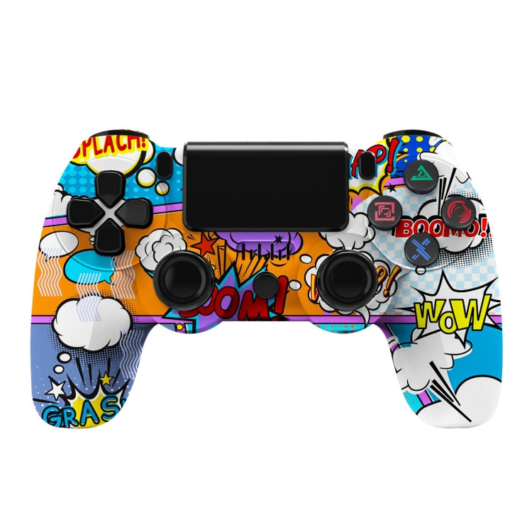 For PS4 Wireless Bluetooth Game Controller With Light Strip Dual Vibration Game Handle, White, Black, Red, Blue, Green, Rose Red, Letter, Line, Fire Ghost, Cartoon, Hulk, Skeleton, Gear, Lightning, Flame, Cloud, Burst, Wood Grain, Star Red... – Bluetooth Cloud