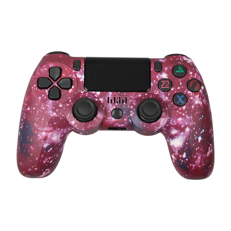 For PS4 Wireless Bluetooth Game Controller With Light Strip Dual Vibration Game Handle, White, Black, Red, Blue, Green, Rose Red, Letter, Line, Fire Ghost, Cartoon, Hulk, Skeleton, Gear, Lightning, Flame, Cloud, Burst, Wood Grain, Star Red... – Bluetooth Fantastic Purple