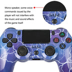 For PS4 Wireless Bluetooth Game Controller With Light Strip Dual Vibration Game Handle, White, Black, Red, Blue, Green, Rose Red, Letter, Line, Fire Ghost, Cartoon, Hulk, Skeleton, Gear, Lightning, Flame, Cloud, Burst, Wood Grain, Star Red             ...