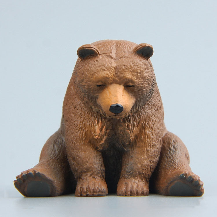 Warm Series Sitting Sleepy Zoo Figure Fridge Magnets, Brown Bear, Pug dog, Fat Cat Brown Bear Brown Bear