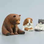 Warm Series Sitting Sleepy Zoo Figure Fridge Magnets, Brown Bear, Pug dog, Fat Cat