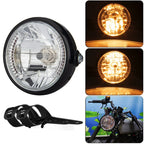 Motorcycle 7 Inch LED Headlamp Angel Ring Steering Function With Bracket, PE-D7inS01TZ 28-36MM PE-D7inS01TZ 28-36MM Shock Absorber Diameter 28-36mm