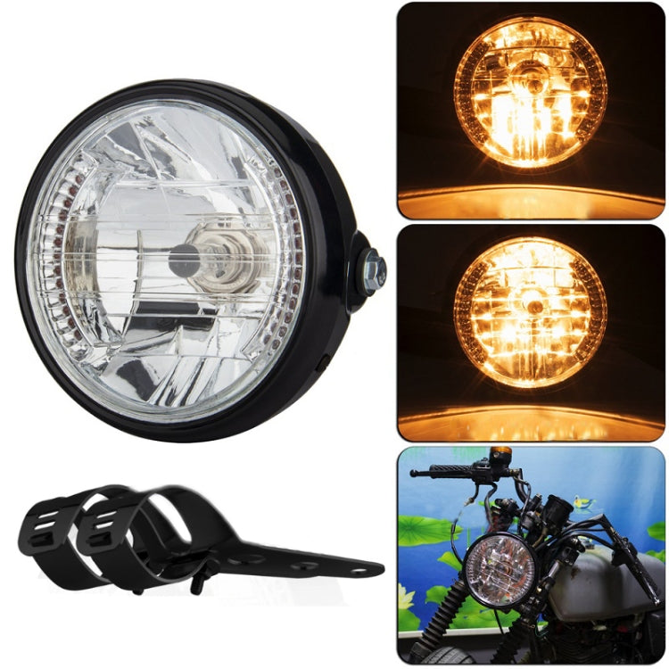 Motorcycle 7 Inch LED Headlamp Angel Ring Steering Function With Bracket, PE-D7inS01TZ 28-36MM PE-D7inS01TZ 28-36MM Shock Absorber Diameter 28-36mm