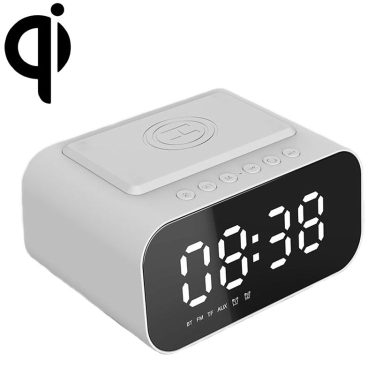 BT510 Bluetooth Speaker – 15W LED Clock Wireless Charging Bluetooth Speaker Multifunctional Smart... BT510 (White) White