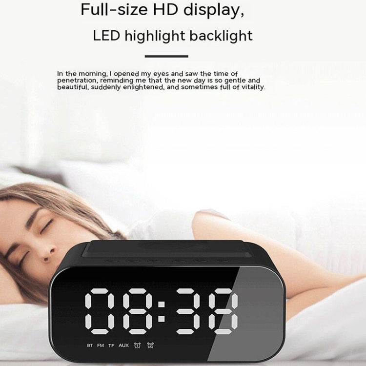 BT510 Bluetooth Speaker – 15W LED Clock Wireless Charging Bluetooth Speaker Multifunctional Smart...